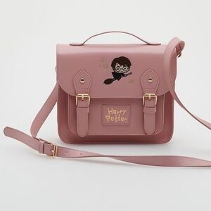 Harry Potter Messenger Bag Vegan Leather in Dusty Rose Crossbody Top Handle